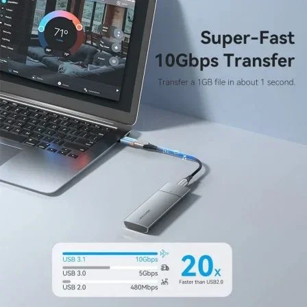 Vention Adaptador USB 3.1 CUA-H0 USB Tipo-C Hembra a USB Macho Gris Vention Adaptador USB 3.1 CUA-H0 USB Tipo-C Hembra a USB Macho Gris